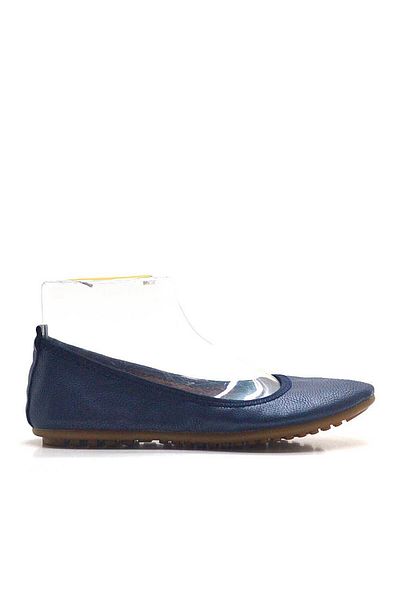 TREND Navy Blue Foldable Women's Ballerinas