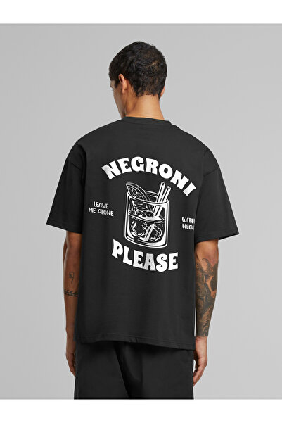 Plaza Butik Tricou oversize cu imprimeu Negroni Please