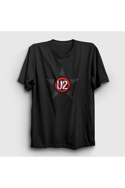 Presmono Μαύρο μπλουζάκι Unisex U2 Star - 121120 ττ