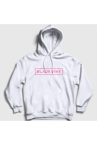 Presmono Φούτερ με λογότυπο Blackpink Unisex Λευκή κουκούλα - 19783tt