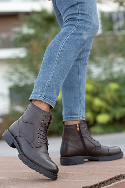 Daxtors Garantili D4002 Hakiki Deri Soğuk Geçiremez Kışlık Erkek Bot