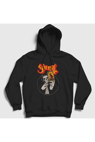 Presmono Φούτερ Tarot Ghost Unisex Μαύρη κουκούλα - 52538tt