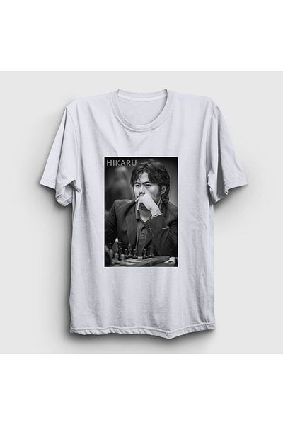 Presmono Μπλουζάκι Hikaru Nakamura Unisex White Chess - 423543 ττ