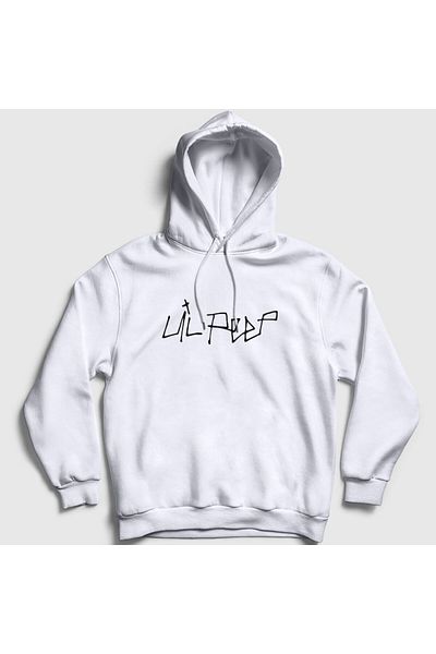 Presmono Unisex Λευκό λογότυπο Lil Peep Hooded φούτερ 37231tt