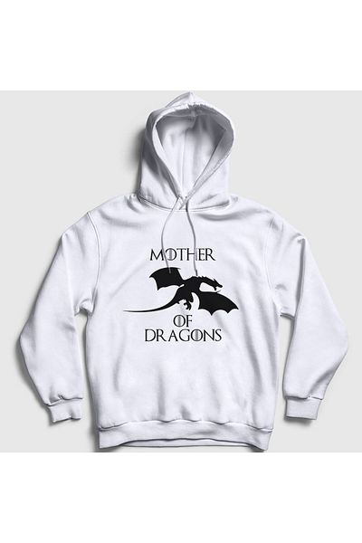 Presmono Λευκό φούτερ με κουκούλα Unisex Game Of Thrones Mother Of Dragons - 192827 ττ