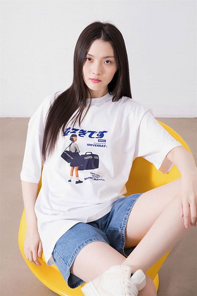 Trendiz Λευκό μπλουζάκι Unisex Harajuku Girl