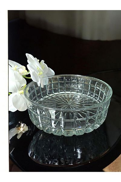 AYZ HOME Square Decorated Cutout Crystal Glass Salad - Tableware Presentation