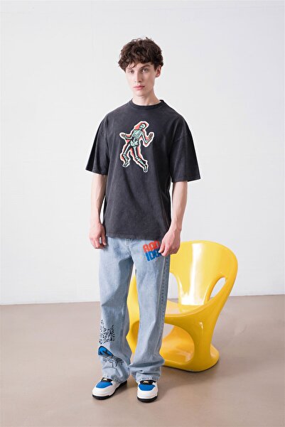 Trendiz Μπλουζάκι Anthracite Unisex Skeleton Washable