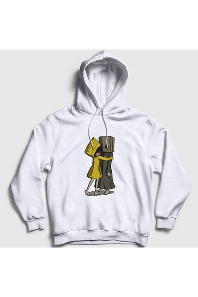 Presmono Φούτερ Unisex με λευκή κουκούλα - Hug Little Nightmares 159849 ττ