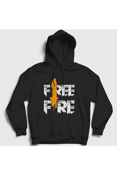 Presmono Унисекс черен суитшърт с качулка Knife V2 Free Fire - 233211tt