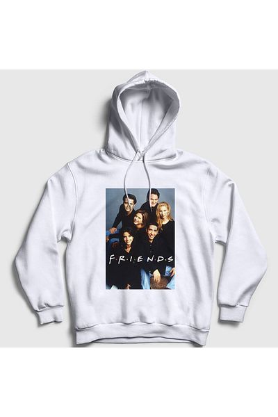 Presmono Φούτερ Unisex Λευκή κουκούλα - All Friends 189240 ττ