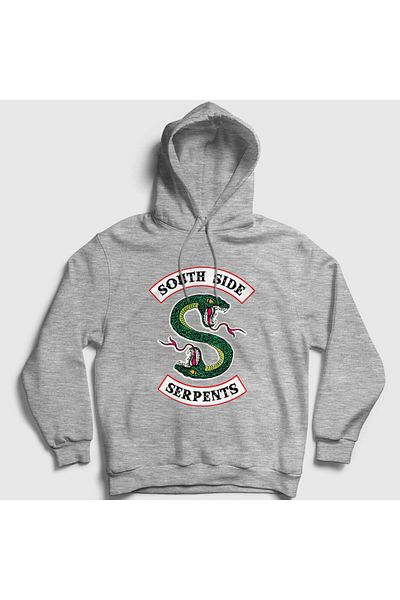 Presmono Riverdale Serpents Unisex φούτερ με γκρι κουκούλα - 207601 ττ