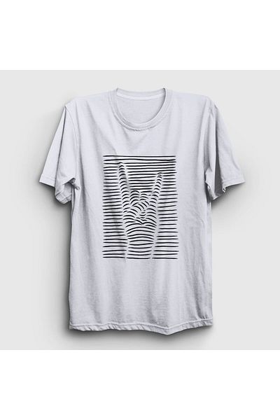 Presmono Μπλουζάκι Unisex White Hand Symbol Music Rock 315051 ττ