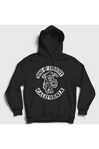 Presmono Унисекс черен суитшърт с качулка California Sons Of Anarchy - 214412tt