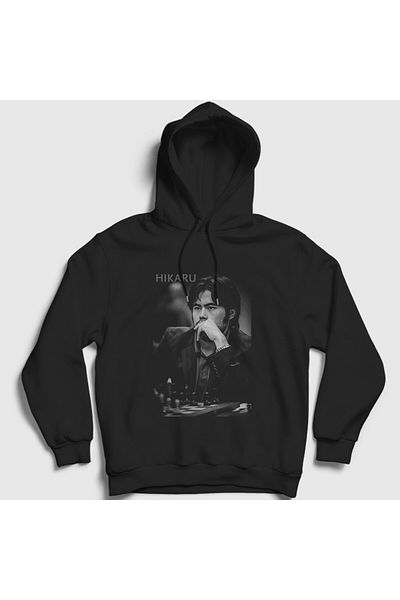 Presmono Φούτερ Hikaru Nakamura Unisex με μαύρη κουκούλα 423650 tt - Σκάκι στον Μπαγκάζ