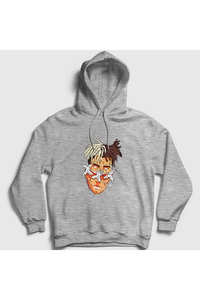 Presmono Xxxtentacion Unisex φούτερ με γκρι κουκούλα - 48212tt