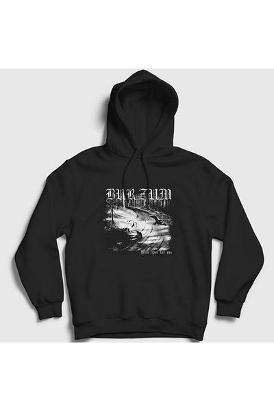 Presmono Унисекс суитшърт с качулка Burzum Lyset, черен - 23900tt