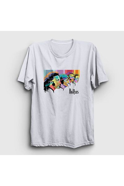 Presmono The Beatles Unisex Λευκό ρετρό μπλουζάκι - 115040 ττ