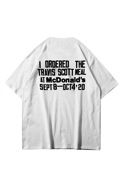 Trendiz Unisex Mc Hamburger Travis Scott White Tshirt