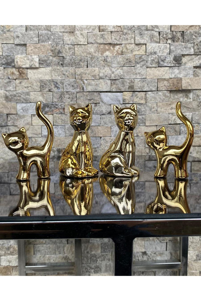 GİTTİGİTTİ 4'lü Kedi Köpek Hediyelik Dekoratif Obje