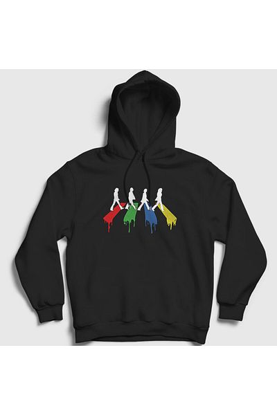 Presmono Φούτερ Unisex με μαύρη κουκούλα Beatles - Crosswalk 114437 ττ