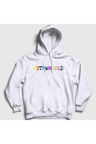 Presmono Travis Scott Astroworld Unisex Φούτερ με λευκή κουκούλα - 45201tt