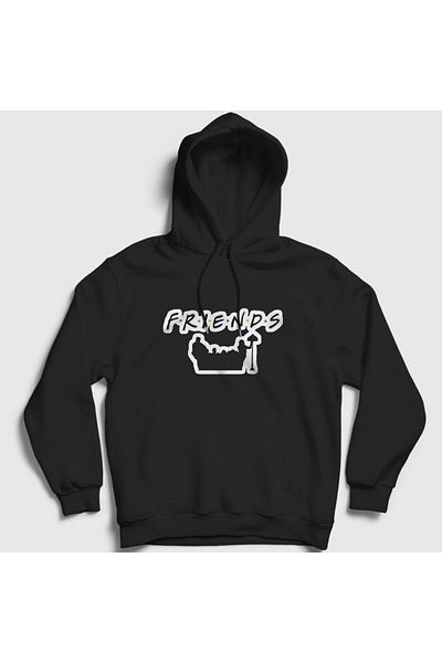 Presmono Φούτερ Unisex Μαύρη κουκούλα - Couch Friends 189327 ττ