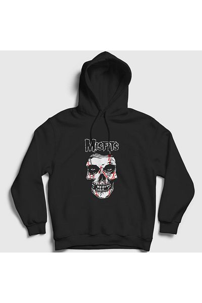 Presmono Унисекс суитшърт с качулка Black Skull The Misfits 175063tt