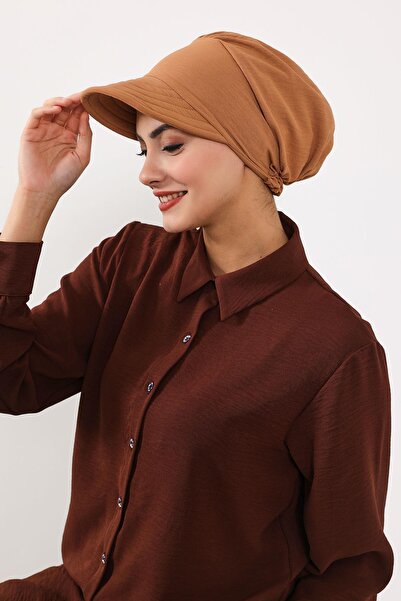 Aisha's Design Aerobin Hat with Visor, B-73A, Camel