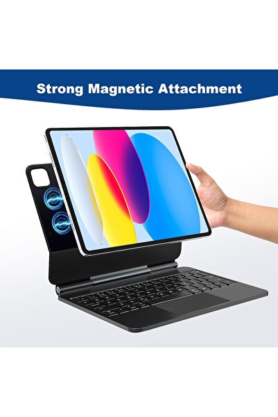 Fogy Apple Ipad (A16) 2025 Uyumlu Magic Touchpad RGB Işıklı Türkçe Q Klavyeli Kılıf