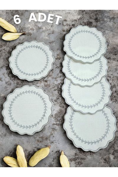 Tosyalı Burak Bebe Presentation Napkin, Cocktail Napkin, Coffee Side Presentation Holder, Cup Pad 6 Pieces Presentation Napkin