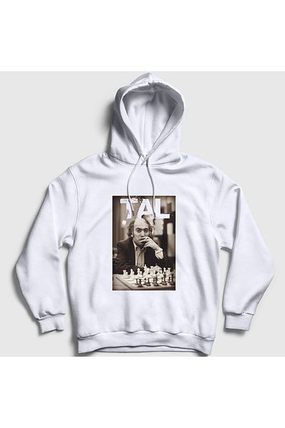 Presmono Φούτερ με λευκή κουκούλα Unisex Mikhail Tal Large - 421740 ττ