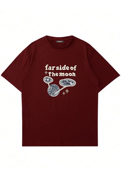 Mad&Calf Μπλουζάκι Unisex Farside Of The Moon με στάμπα με λαιμόκοψη