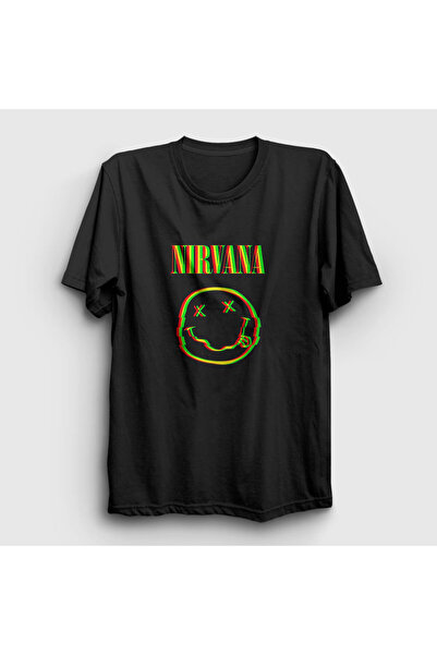 Presmono Nirvana Unisex Чорна футболка з логотипом - 99070tt