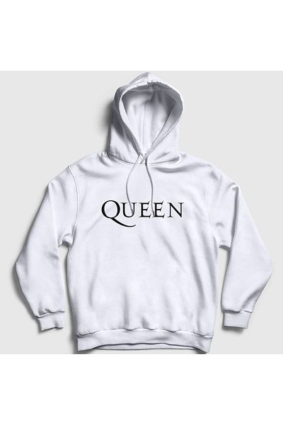 Presmono Λευκό Unisex Solo Queen φούτερ με κουκούλα - 102807 ττ
