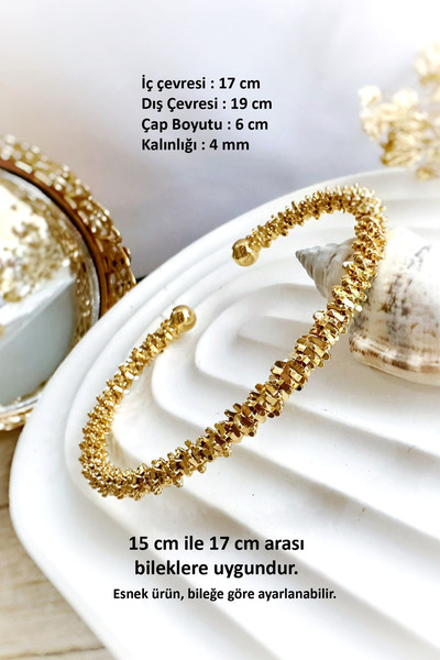 İsisra Women's Dorica Model Gold Color Steel Bracelet