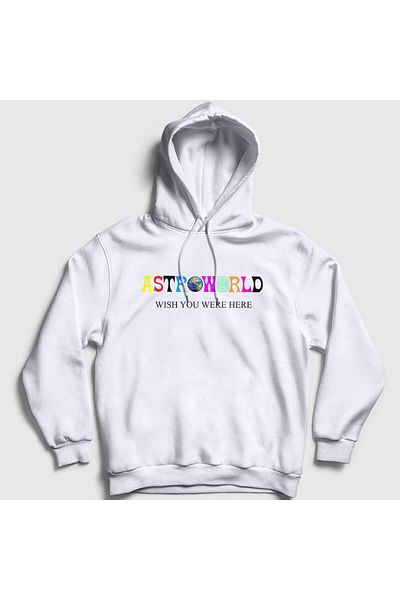 Presmono Astroworld V4 Travis Scott Unisex Λευκό φούτερ με κουκούλα - 44825tt
