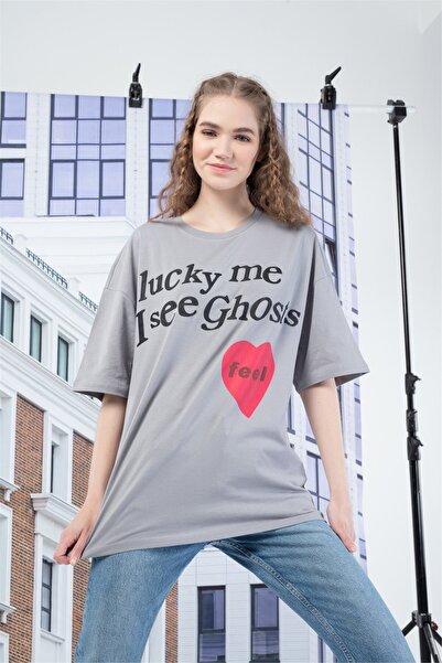 Trendiz Women's Luckyme Gray Tshirt