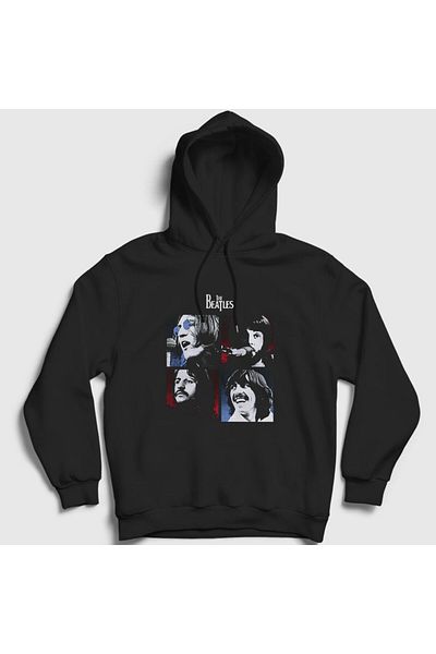 Presmono Μαύρο φούτερ με κουκούλα Beatles Unisex - 114350 ττ