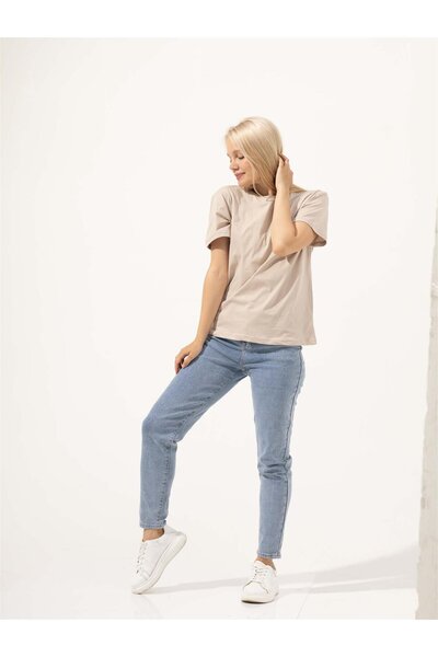 Trendiz Women's Slim Tshirt Beige