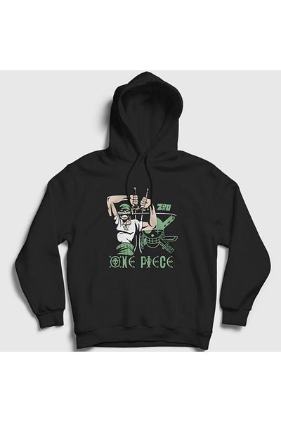 Presmono Унисекс суитшърт с качулка One Piece Black Zoro V2 - 136111tt
