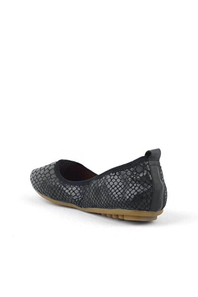 TREND Siyah Desenli Katlanabilir Kadın Babet