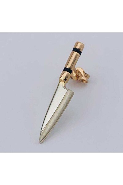 BUTİK GÜMÜŞ Gümüş Çift Yivli Bıçak Tek Küpe (bg-kp-179)