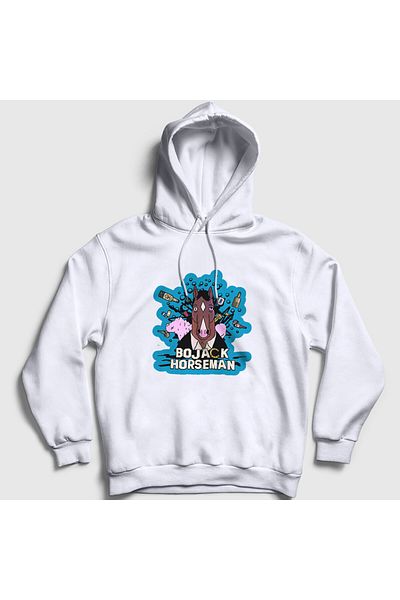 Presmono Φούτερ με κουκούλα Unisex White Life Bojack Horseman - 435897 ττ