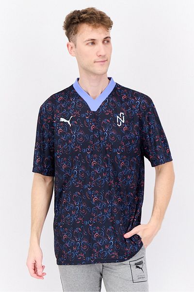 Puma x NJR Men Sportswear Fit Short Sleeve Neymar JR Football Jersey, Navy Combo