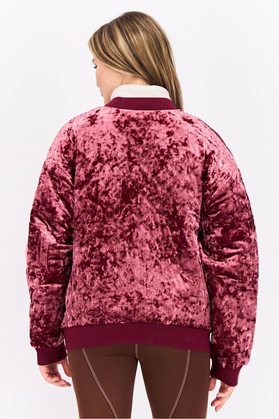 Juicy Couture Women Band Neck Quilted  Long Sleeves Sweatshirt, Maroon