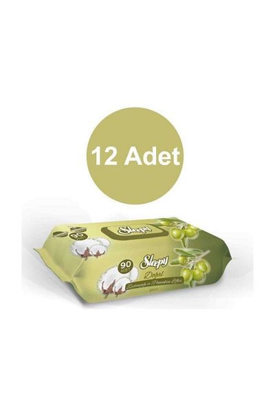Sleepy Natural Olive Oil and Cotton Fibers Wet Wipes 12 X 90's