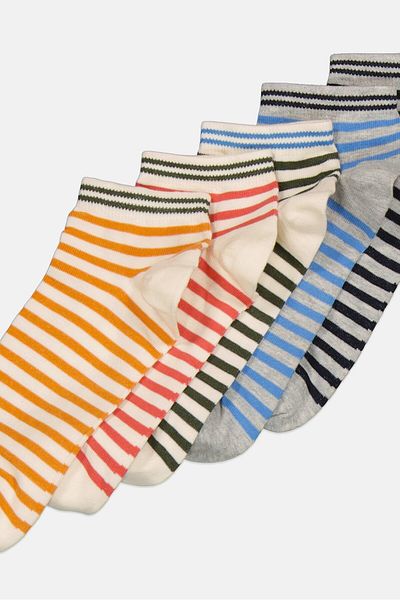 RBX Men 5 Pair Stripe Ankle Socks, Multicolor