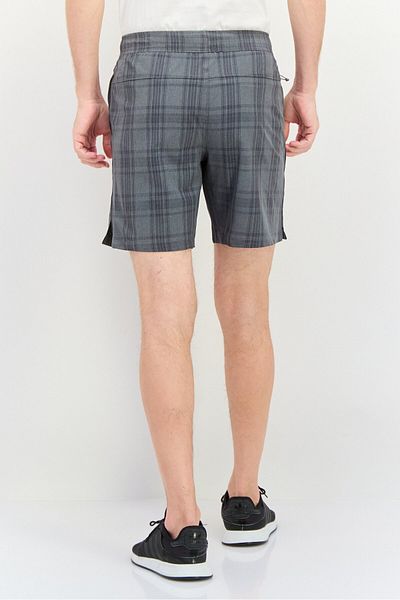 Swiss Alps Men Plaid Basic Shorts, Grey