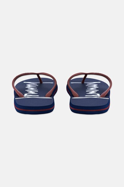 hummel Men Brand Logo Flip Flop Slippers, Navy